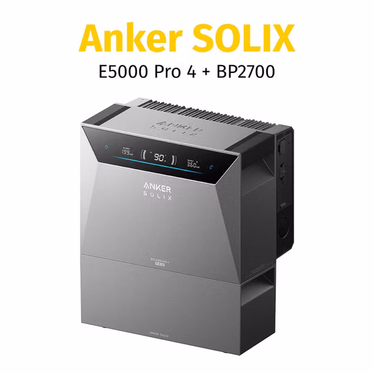Anker SOLIX Solarbank 4 E5000 Pro con 1 batteria di espansione BP2700