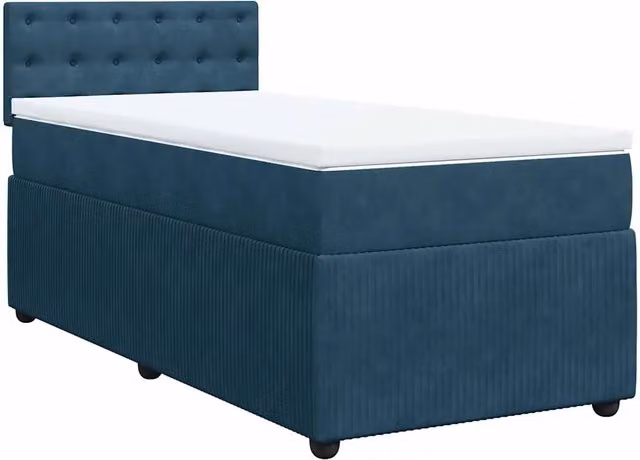 Giroletto a Molle con Materasso Blu 90x200 cm in Velluto 3287642