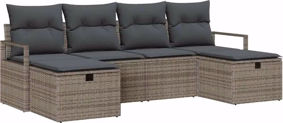 Set di divani con cuscino 5 pcs polyrattan