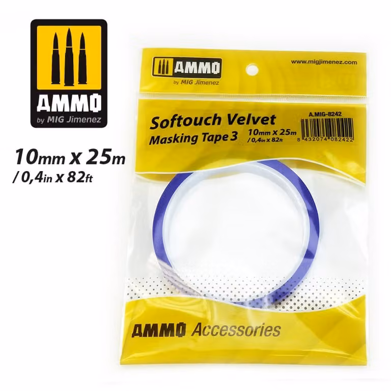Nastro adesivo in velluto Torro Softouch n. 3 (10 mm x 25 m) A.MIG-8242