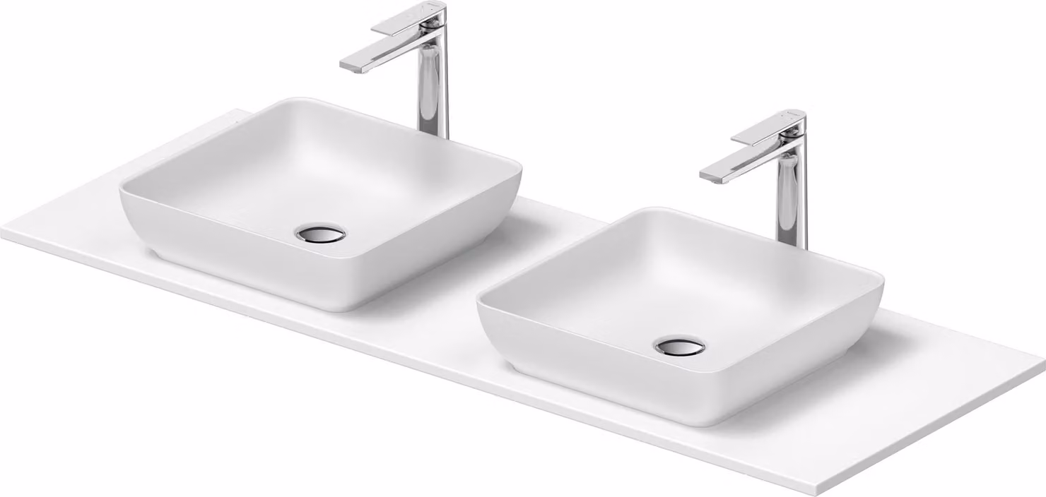 Duravit Sivida double lavabo Set carré incl. console 1350x500x123mm, 2680213200, 2680213200
