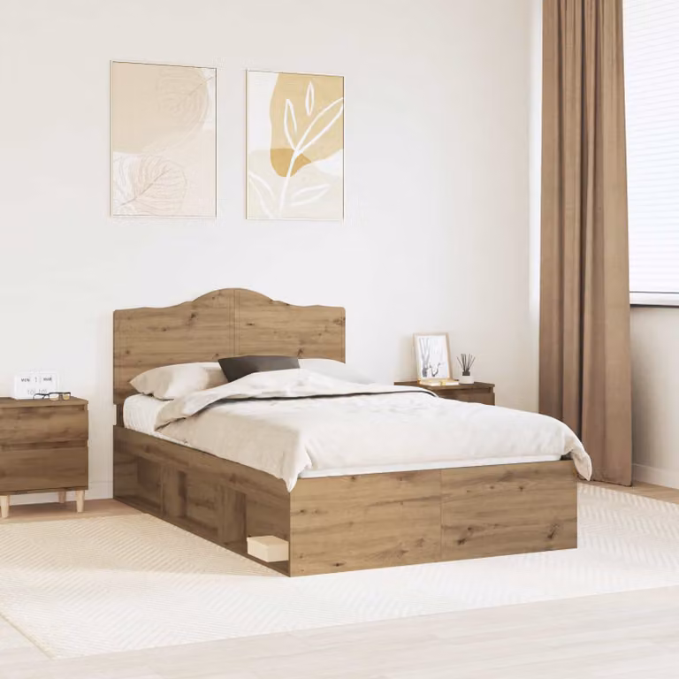 Struttura letto vidaXL in legno marrone con doghe rigide L/P: 120 x 200 cm