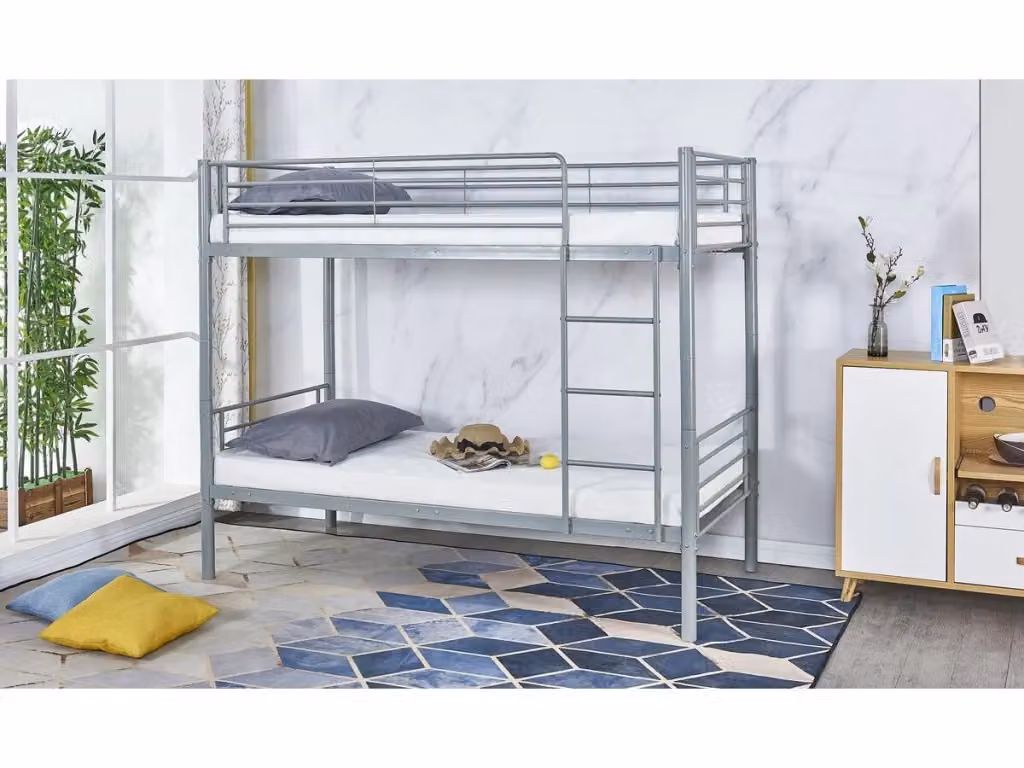 Letto a castello ADAM in metallo grigio L/P/H: 190 x 90 x 165 cm – 2
