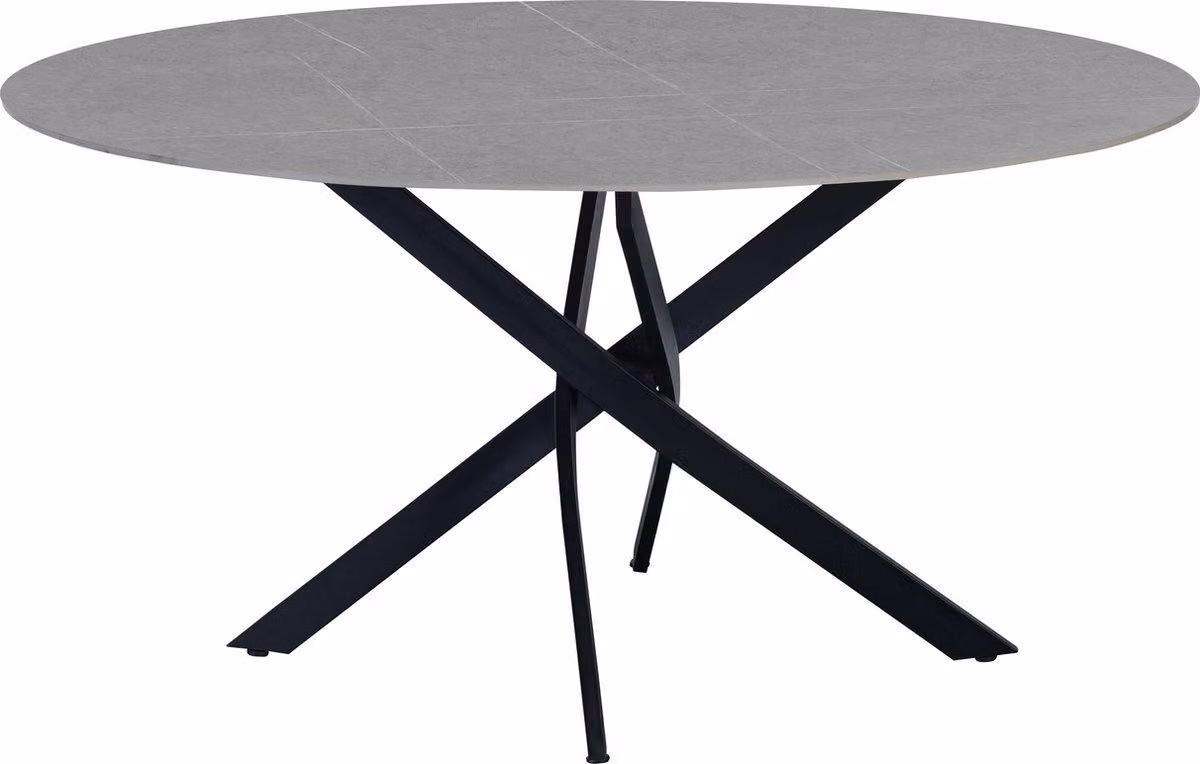 Tavolo Bolt Edge Corner - Rotondo - 4 persone - Aspetto marmoreo - Grigio - Per interni ed esterni