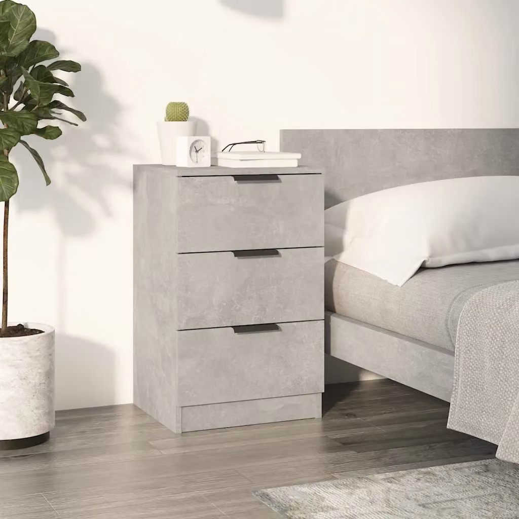 Comodino moderno vidaXL in legno grigio con design astratto e finitura opaca L: 40 cm, P: 36 cm, H: 65 cm