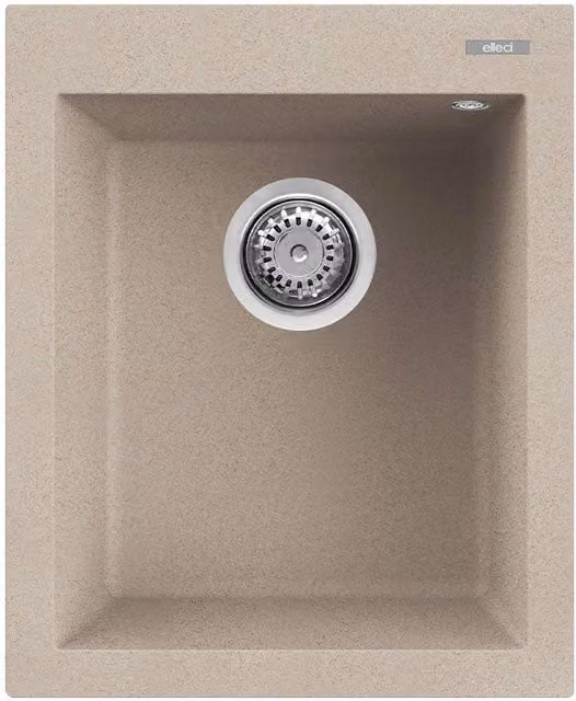 Lavello da incasso Elleci Quadra 100 in Granitek colore Avena con 1 vasca L: 41 cm, P: 50 cm, LGQ10051 – 1