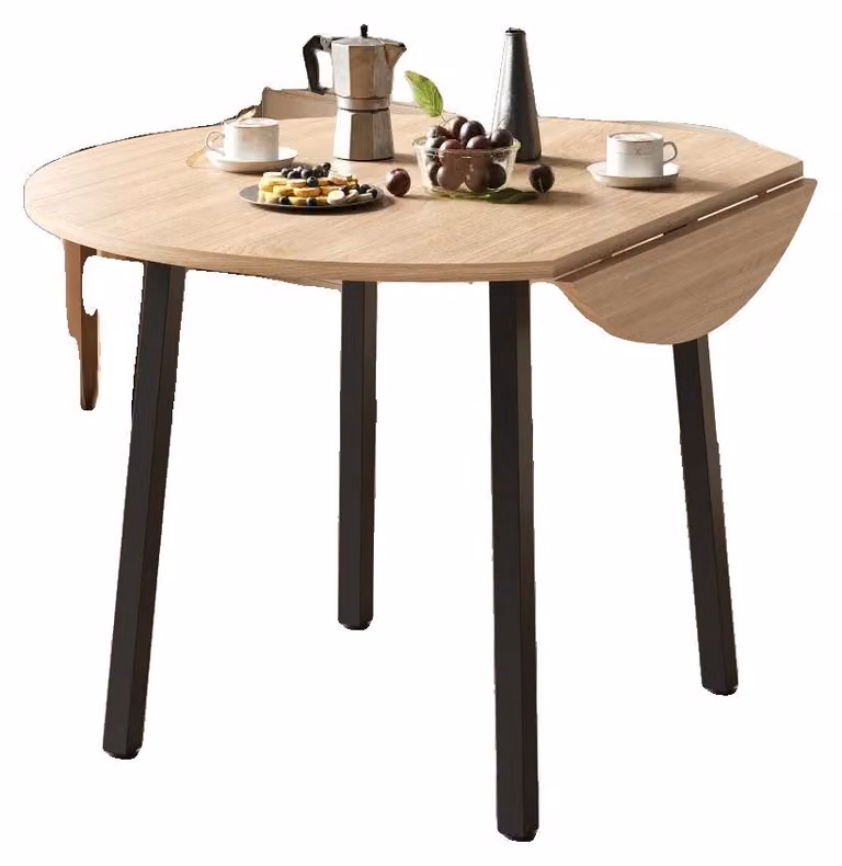 Tavolo da pranzo, design rotondo salvaspazio, per 2-4 persone, dimensioni 100x100 cm
