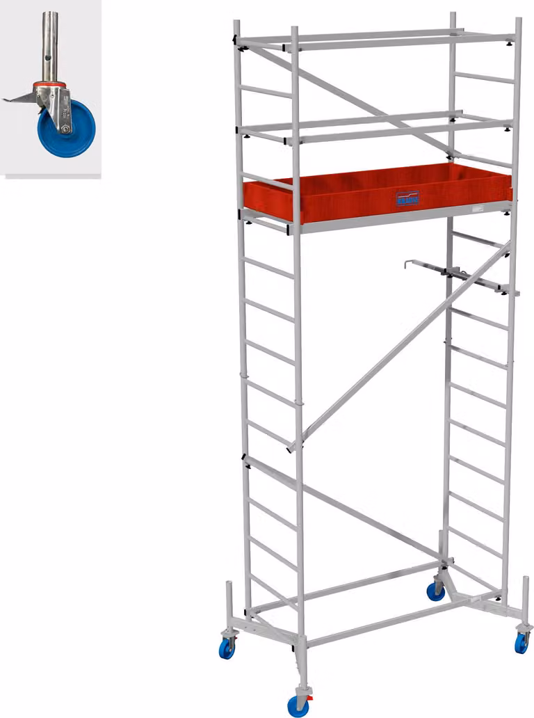 KRAUSE ClimTec Gerüst 5m inkl. Fahrrollensatz Ø 125mm