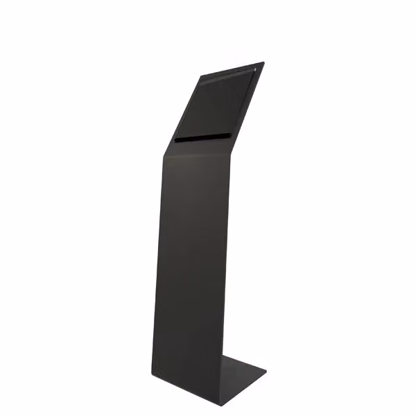 Leggio in metallo nero e trasparente TOP EVENTI STORE con base autoportante – 2