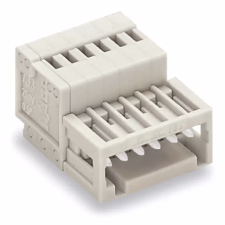 Connettore maschio a 1 polo WAGO; CAGE CLAMP®; 0,5 mm²; grigio chiaro 733-206