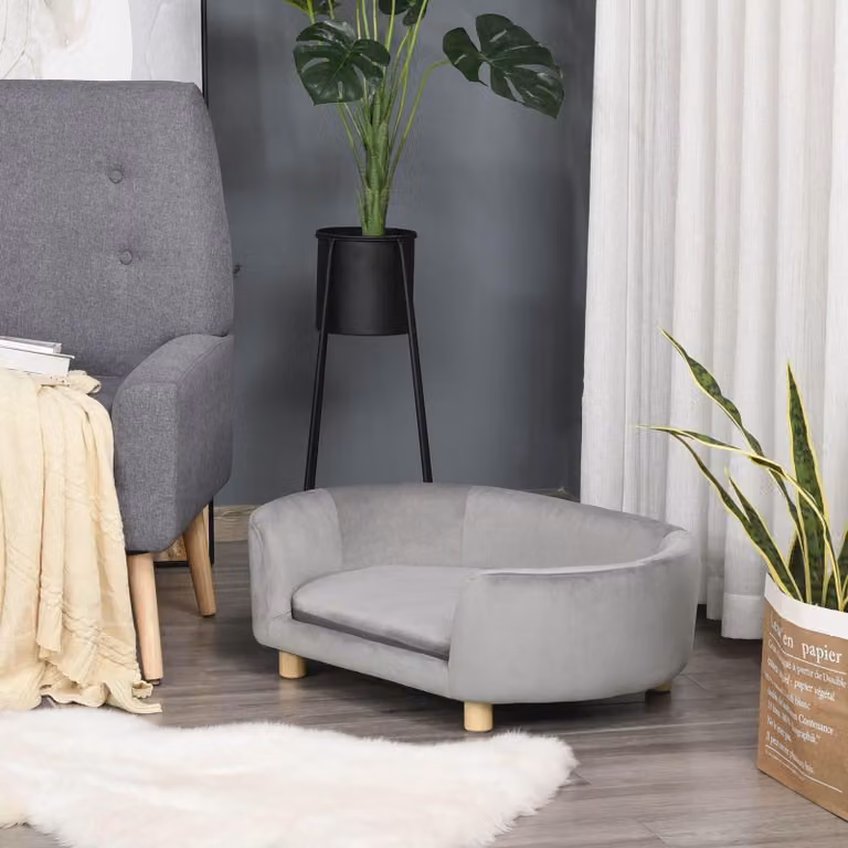 Divano per animali domestici, adatto a cani e gatti | Colore: Grigio | Dimensioni: 33,85 x 21,65 x 12,99 cm