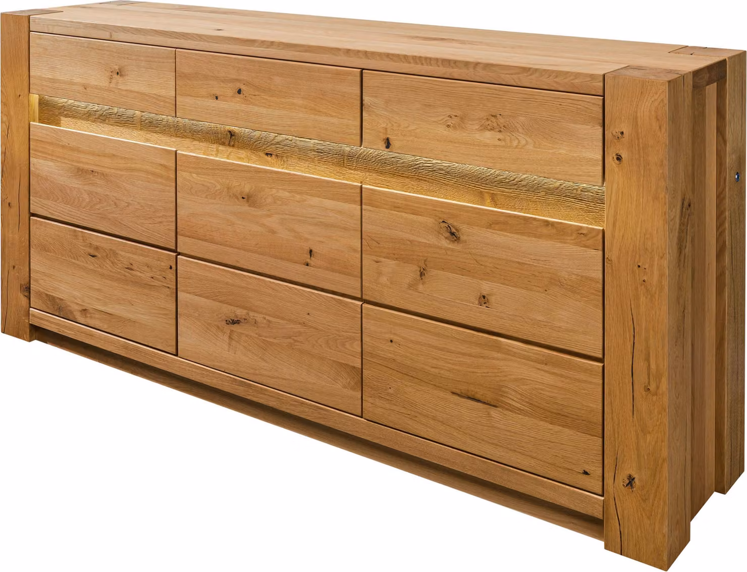 MASSIVMOEBEL24 | Credenza in legno di quercia selvatica 173x40x85 oliato marrone KENT #308