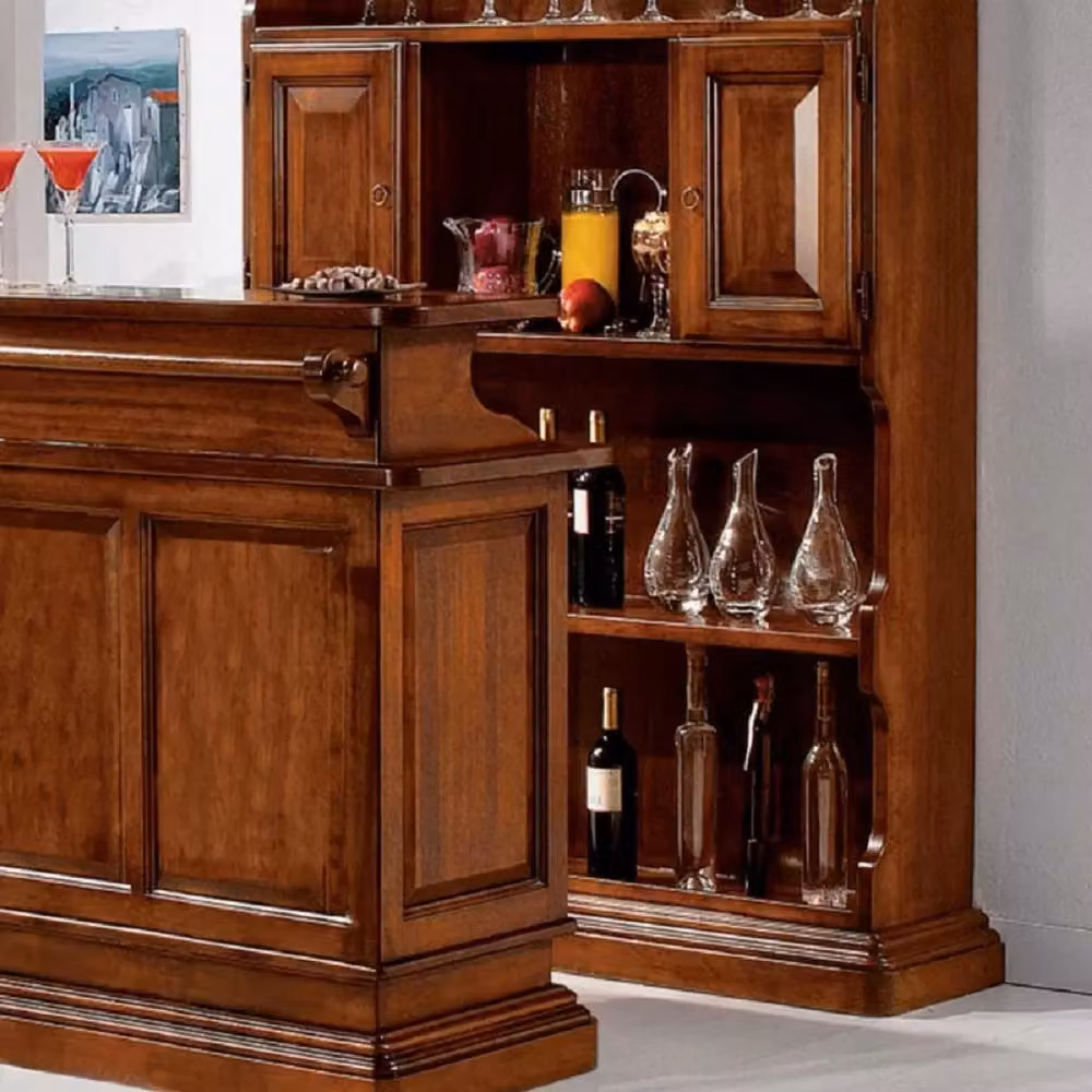 Mobile bar classico arte povera Mobili 2G in legno di pioppo tinta noce – 4
