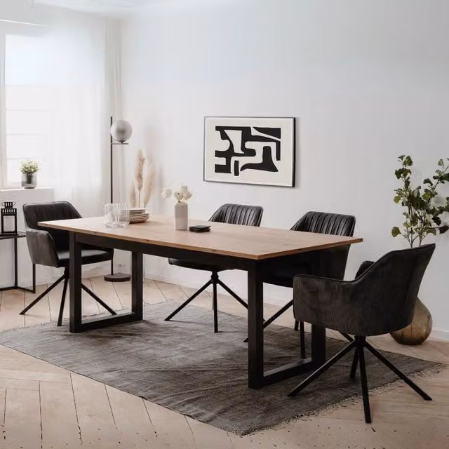 Tavolo allungabile Denver80C colore quercia antracite 200x90x75H
