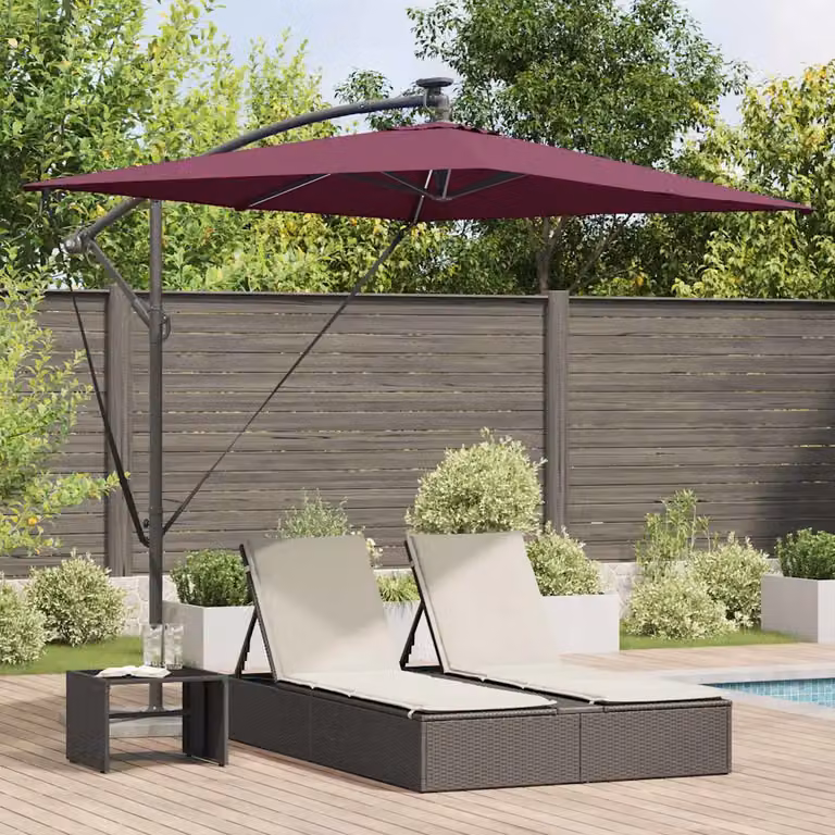 Ombrellone a braccio mobile vidaXL rosso in poliestere e alluminio L: 294 cm, P: 200 cm, H: 270 cm