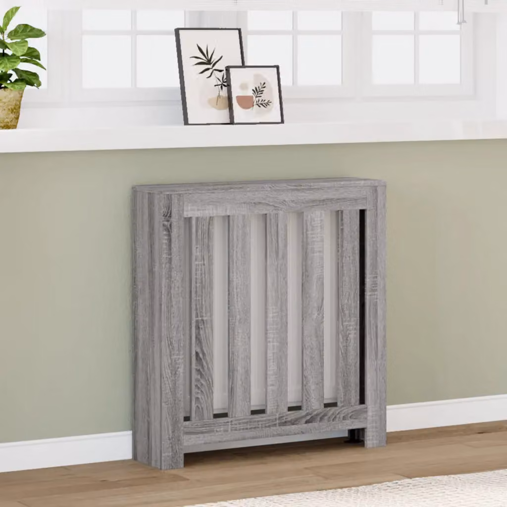 Copertura per termosifone vidaXL in legno multistrato, colore Grigio Sonoma, L: 78 cm, P: 20 cm, H: 82 cm