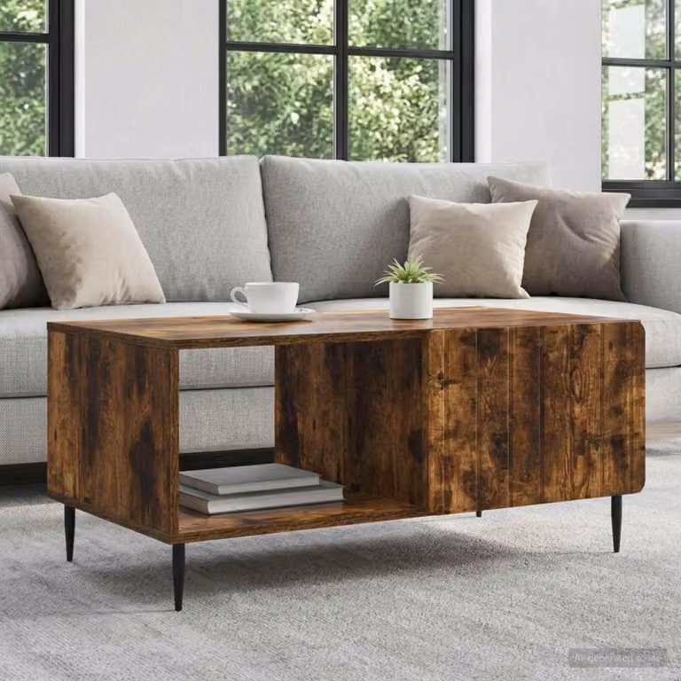 Maison Exclusive - Tavolino in rovere affumicato 90 x 50 x 40 cm Materiale ligneo