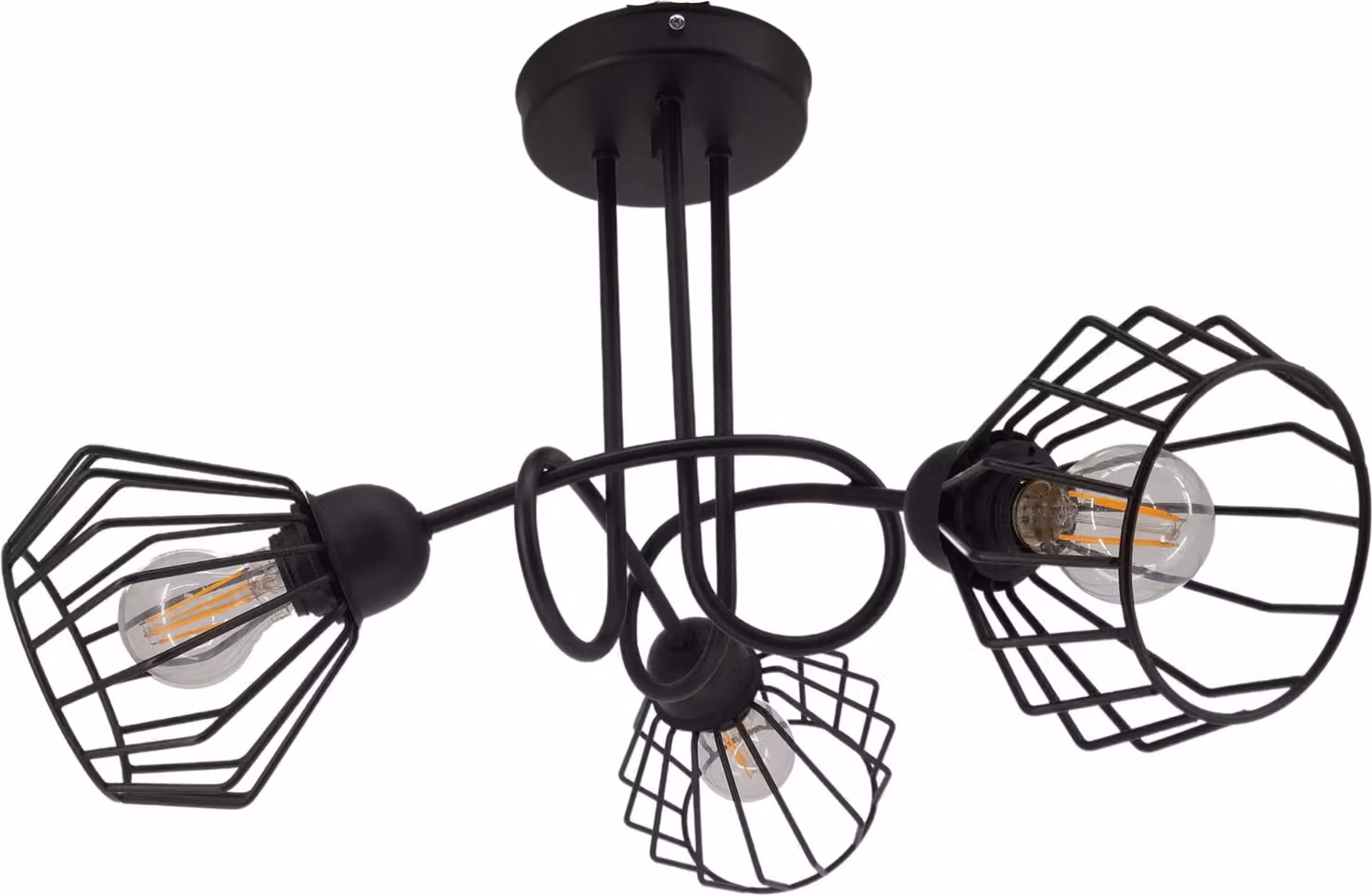 Lampada a sospensione moderna Loft Livia 2847/Z-B-3 Nero 3 punti luce Metallo IP 20