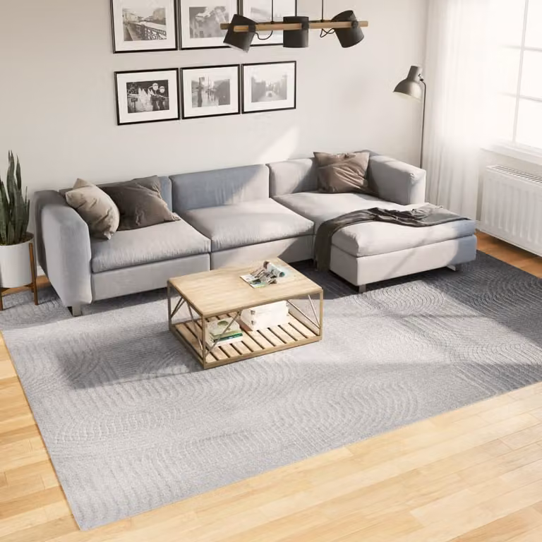 vidaXL Tappeto IZA a Pelo Corto in Poliestere con Design Scandinavo Geometrico Grigio L: 240 cm, P: 340 cm