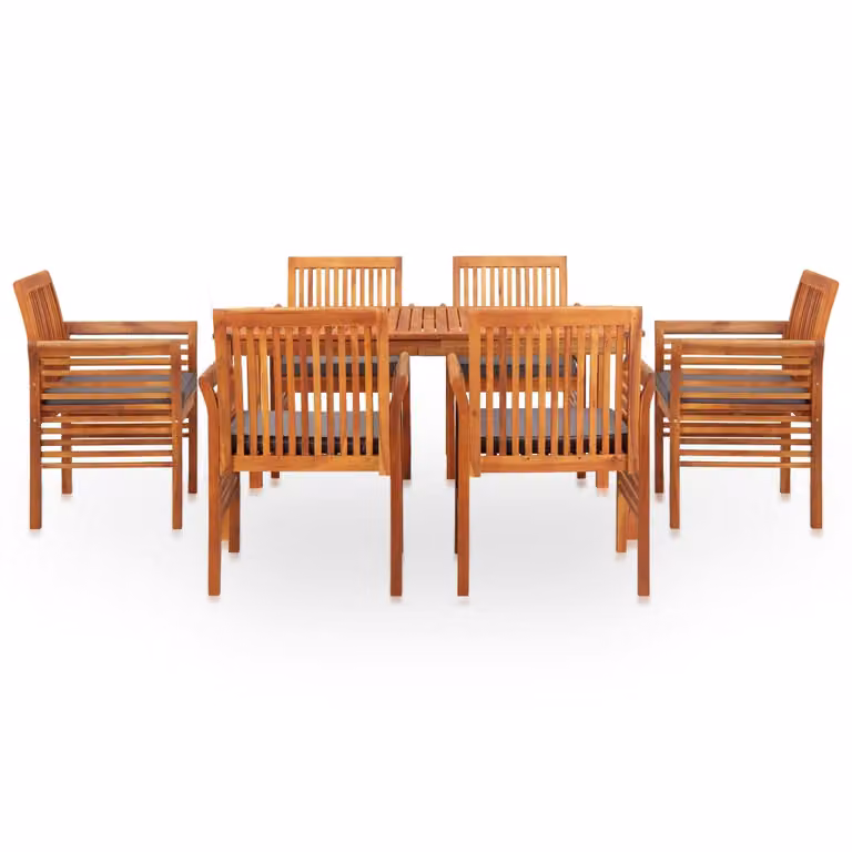 vidaXL set da pranzo da giardino 7 pezzi con cuscini in legno massiccio di acacia