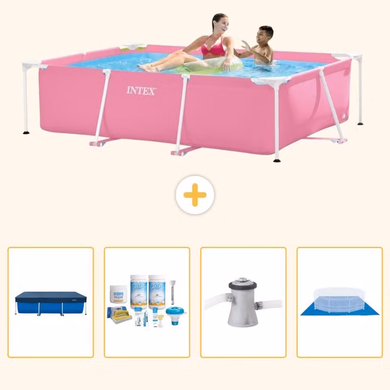 Piscina fuori terra rettangolare - 220x150x60 cm - 5 pezzi - Modello SCB1