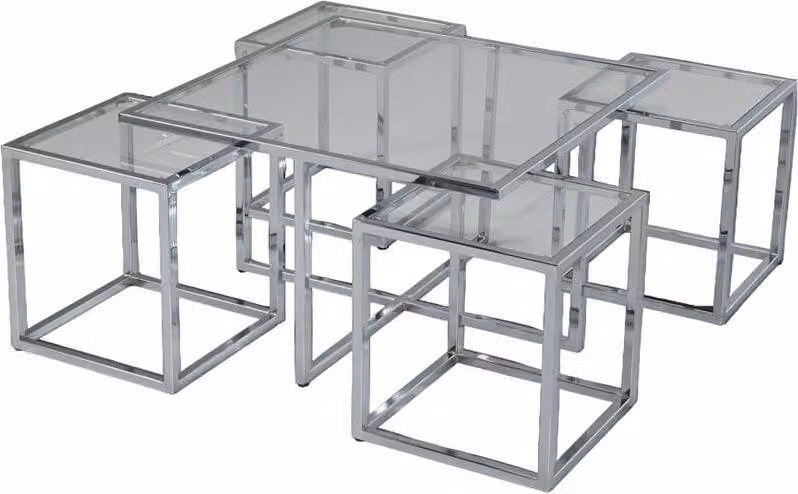 Couchtisch Luxus Design Metall Elegantes Möbel Wohnzimmer Silber Couchtische