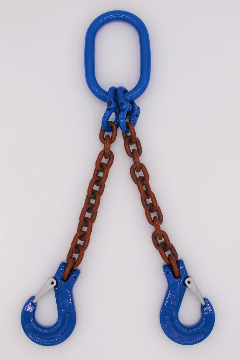Catena per imbracatura grado 10 a 2 fili 1,0 m 16 mm senza accorciamento rosso-marrone