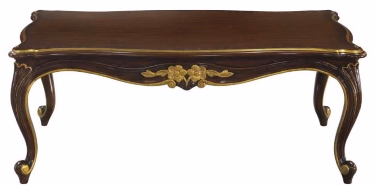 Casa Padrino tavolino barocco marrone scuro/oro 117 x 72 x h. 42 cm - Mobili da salotto barocchi
