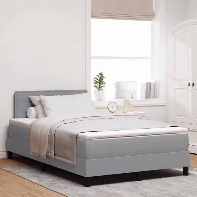 Letto a molle con materasso Grigio chiaro 120 x 200 cm Tessuto 3342121