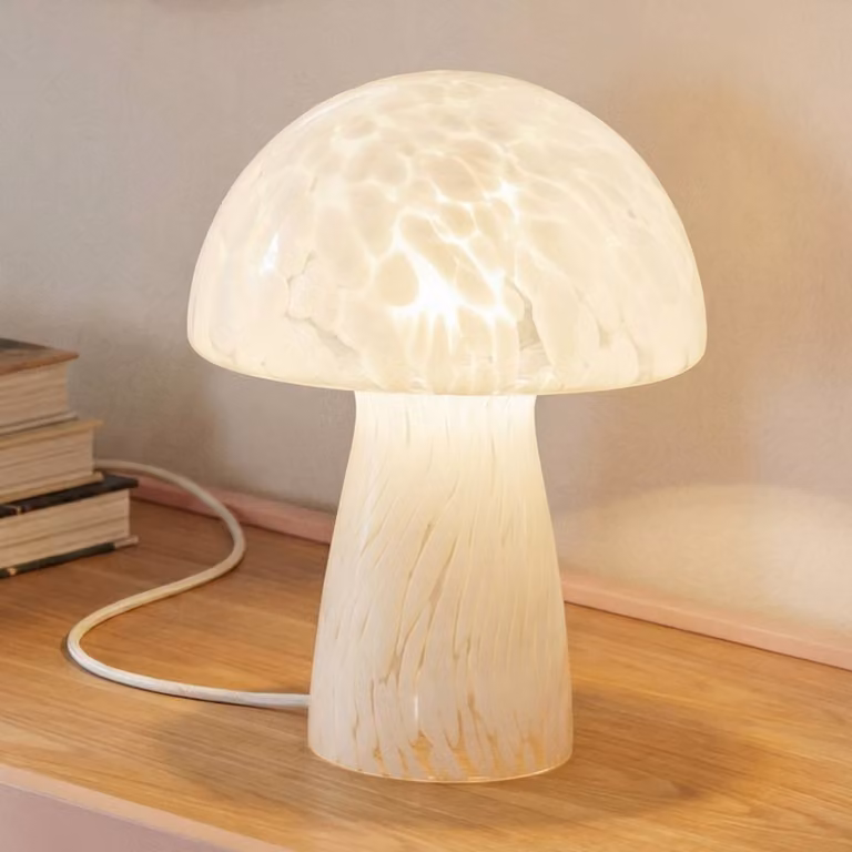 Lampada da tavolo Hubi Lindby, Bianco / Opale, Soggiorno / Sala da pranzo, Vetro, Moderno, Lampada da tavolo