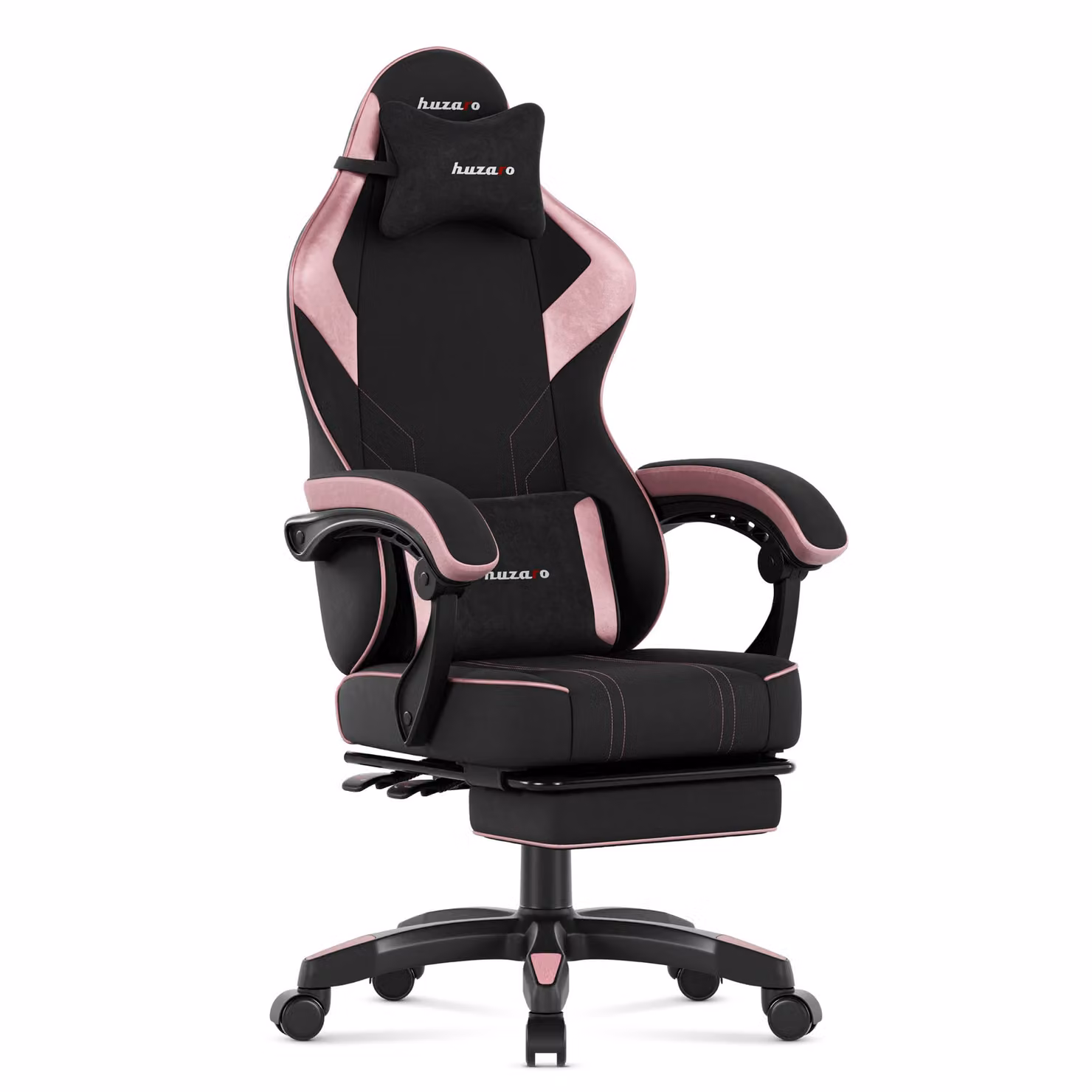 Huzaro Force 3.7 Pink sedia da gioco con poggiapiedi - Sedia ergonomica girevole con cuscino e schienale regolabile