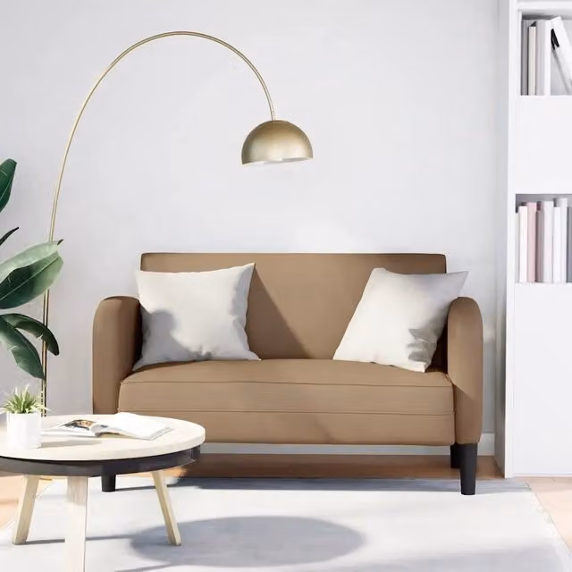 Divanetto moderno vidaXL in similpelle beige, L: 124 cm, P: 70 cm, H: 67 cm