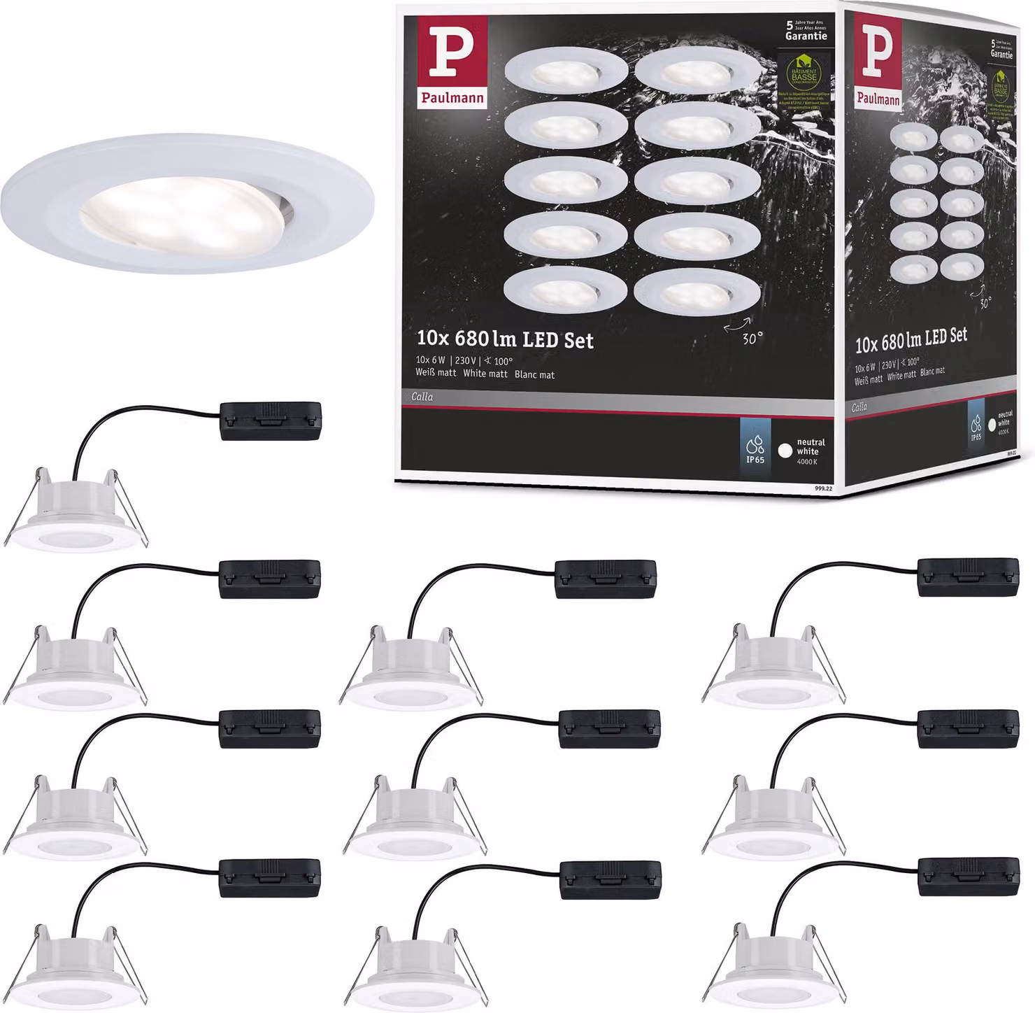 Paulmann Luce da incasso LED Calla basic set orientabile