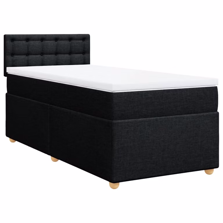 Giroletto a Molle con Materasso Nero 100x200 cm in Tessuto