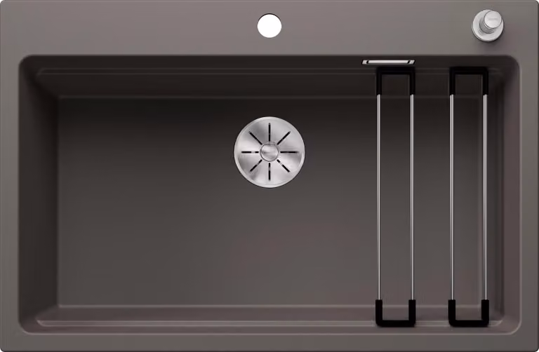 BLANCO ETAGON 8 lavello da incasso SILGRANIT grigio vulcanico da 80 cm con comando a distanza dello scarico, con accessori
