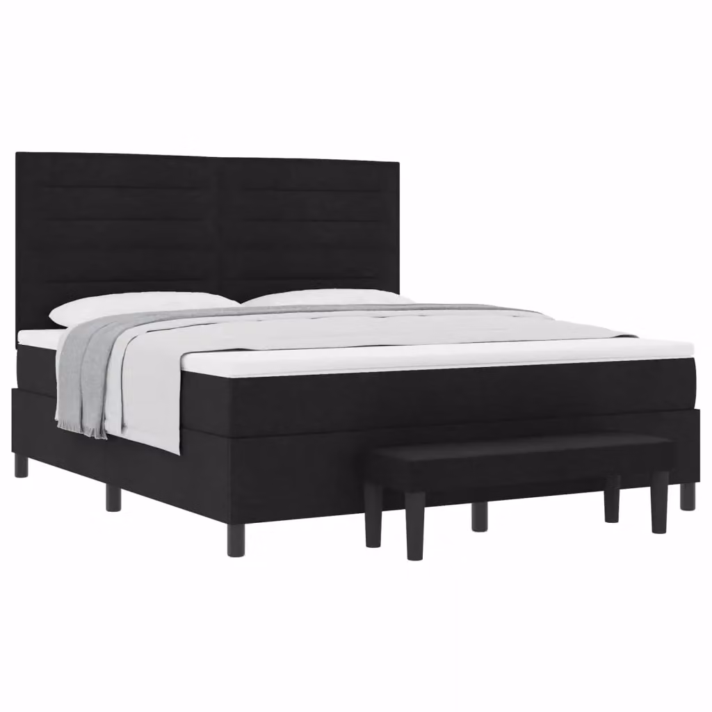 Letto ibrido con molle a sacco e testiera vidaXL in tessuto nero L 180 x P 200 cm – 2