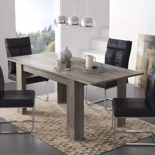 Tavolo da pranzo allungabile Marene DMORA in rovere grigio, L: 200 cm, P: 90 cm, H: 75 cm – 1