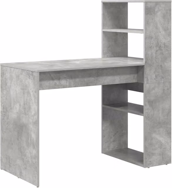 Scrivania moderna in legno composito grigia per ufficio o soggiorno L: 113 cm, P: 54 cm, H: 120 cm