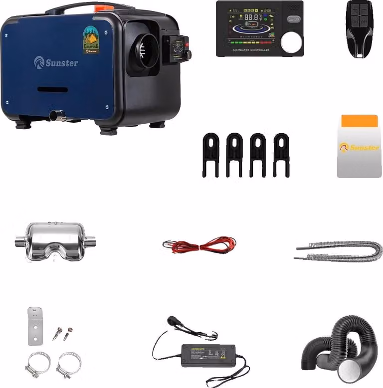 Riscaldatore ad aria diesel, Telecomando, Riscaldamento efficiente, Con adattatore di rete