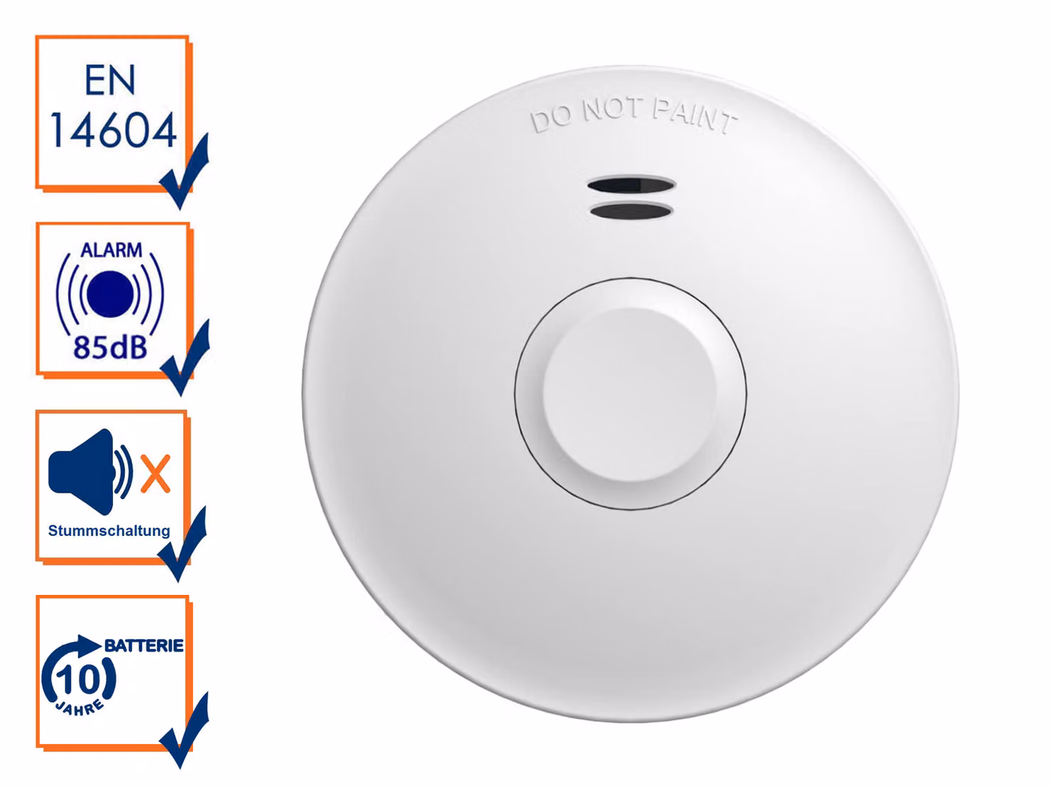 Rilevatore di fumo wireless collegabile in rete con batteria da 10 anni, mini, funzione di silenziamento, per cucina