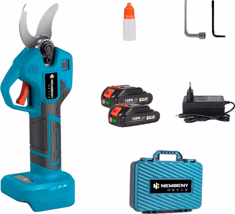 Potatore elettrico, motore brushless, compatibile con i sistemi di batterie standard, set di 2 batterie