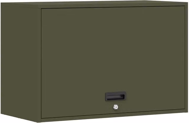Armadio da parete dal design moderno per garage 80 x 40 x 53 cm finitura pulita in acciaio verde oliva 02_0052840