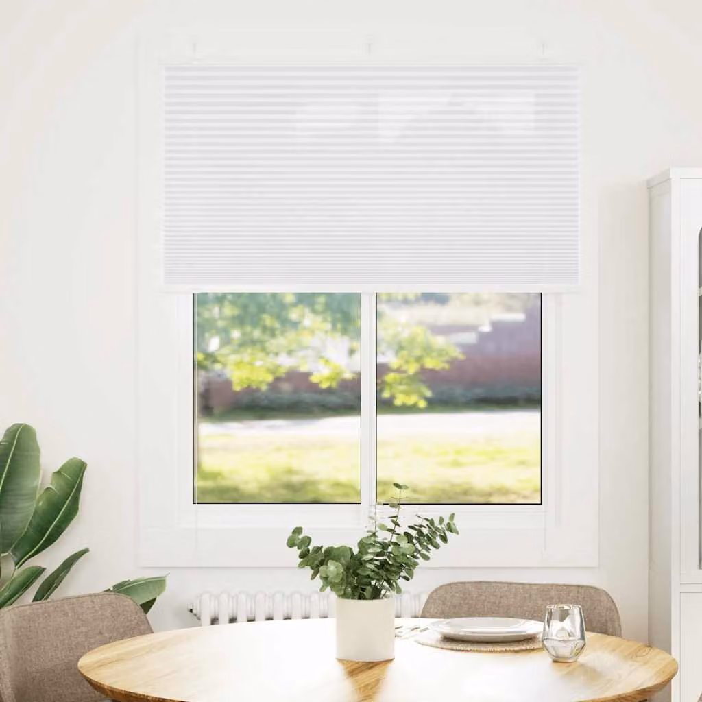 vidaXL Tenda Plissettata Bianca 110x150 cm Larghezza Tessuto 109,4 cm