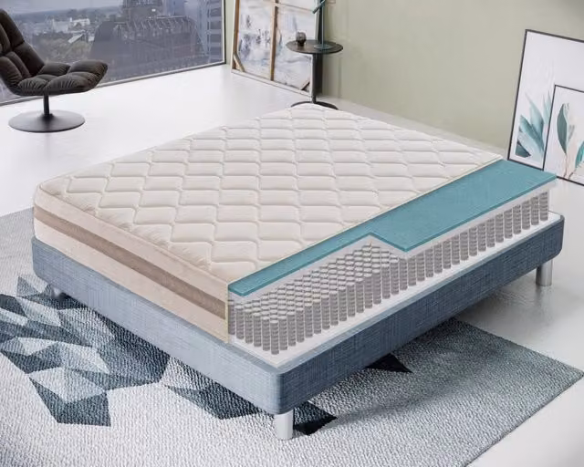 Materasso Singolo KingDream Ibrido con Molle Insacchettate e Memory Foam, Bianco, H 22 cm, L 90 cm x P 200 cm – 1