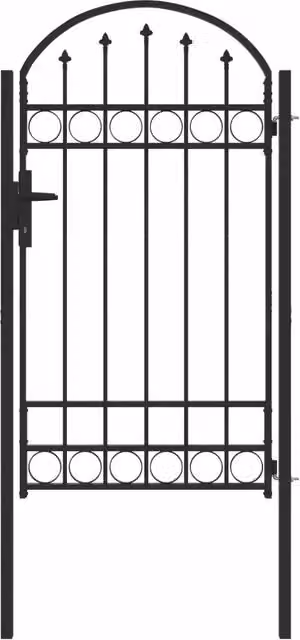 Cancello singolo per recinzione ASSEN in acciaio, L: 100 cm, H: 175 cm, colore grigio o nero – 1
