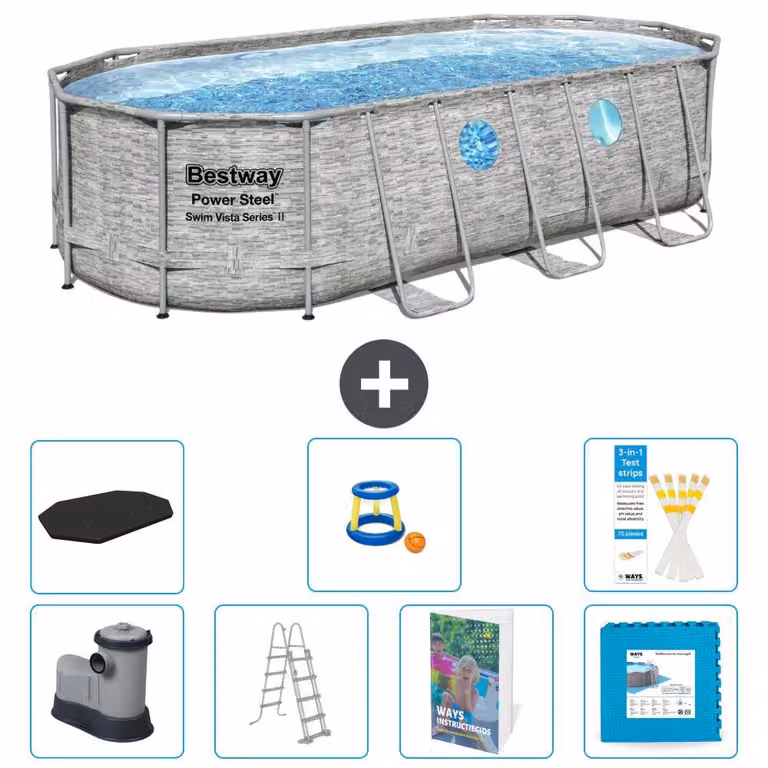 Bestway Power Steel, piscina ovale - 549x274x122 cm - composta da 6 parti, modello S570