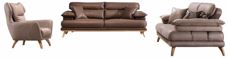 Designer Ledersofas Wohnzimmer Ledercouch Edler 3-Sitzer Sessel