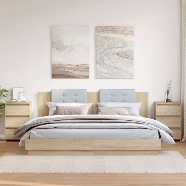 Set di 2 comodini vidaXL in legno Rovere Sonoma, L 40 cm x P 35 cm x H 62,5 cm
