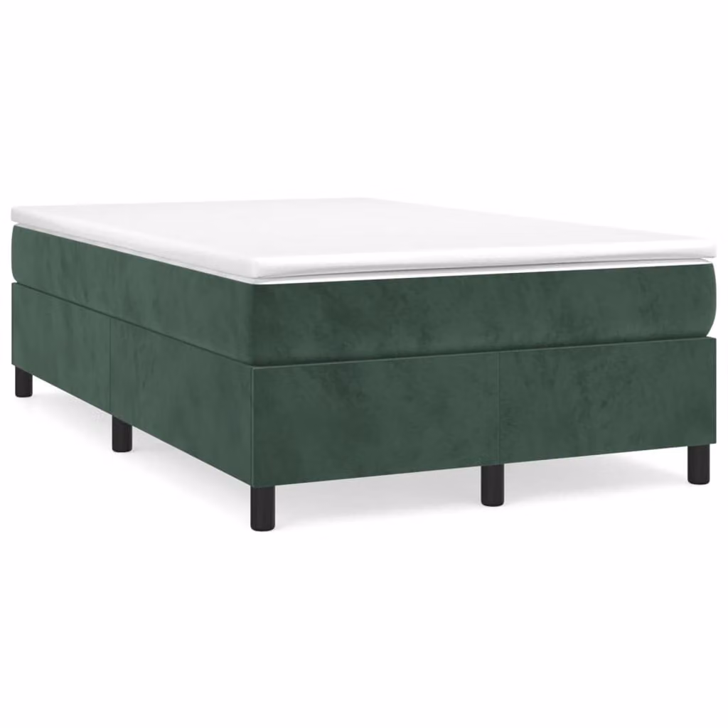Struttura Letto a Rete a Molle Verde Scuro 120x200 cm in Velluto