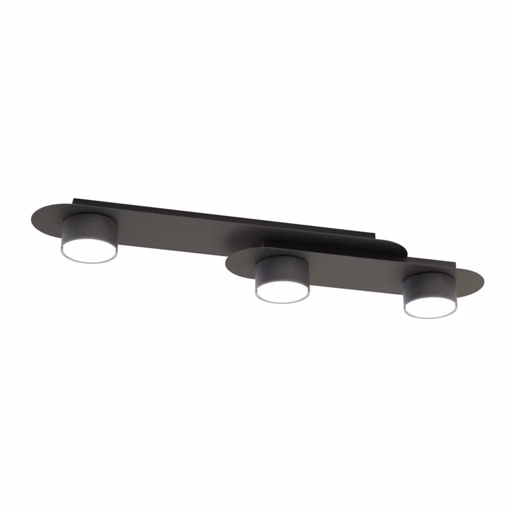 Plafoniera Minimal Wotan Luceart-Classic in Acciaio Nero con 3 Luci GX53 – 2